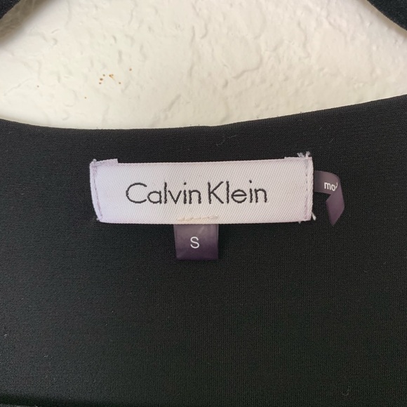 Calvin Klein: Black Slinky Gold Zipper Dress Small - Picture 3 of 7